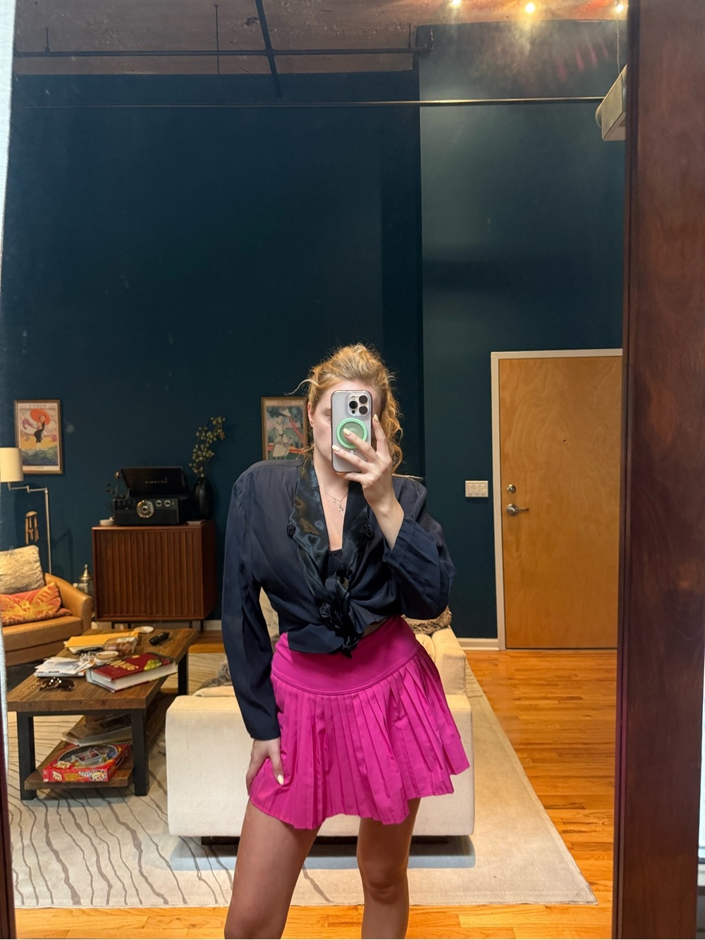 Tie-Front Black Blouse